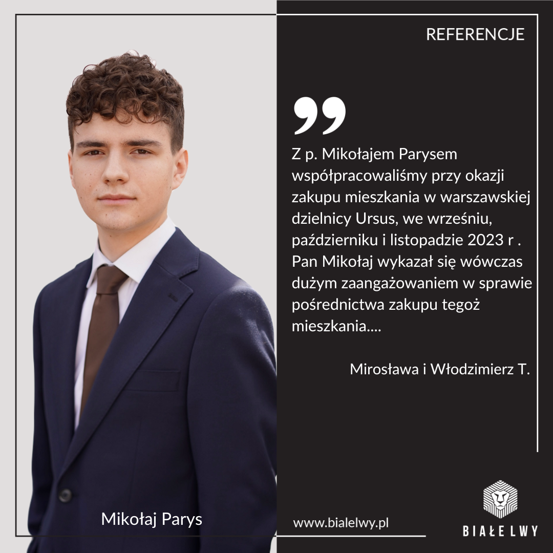 Mikołaj Parys opinia referencja agent nieruchomości agencja nieruchomości